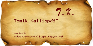 Tomik Kalliopé névjegykártya